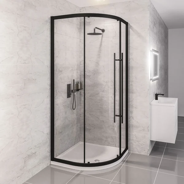 Vantage 2000 Matt Black 1000 Quadrant Shower Enclosure