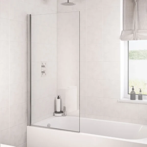 Straight 6mm 1400 x 800 Hinged Bath Screen