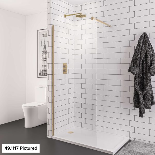 Vantage 2000 8mm Brushed Brass 1400 x 2000 Walk-In Panel