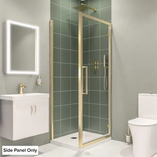 Corniche 2000 8mm Brushed Brass 2000mm x 800mm Side Panel