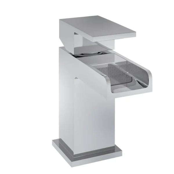 Abberton Waterfall Cloakroom Mini Chrome Basin Mono Tap With Waste