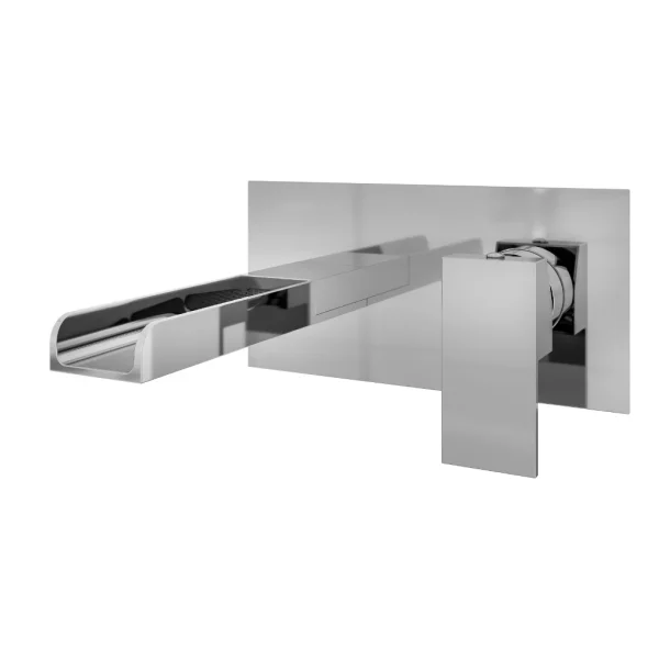 Chetwode Waterfall Wall Mounted Chrome Basin Tap
