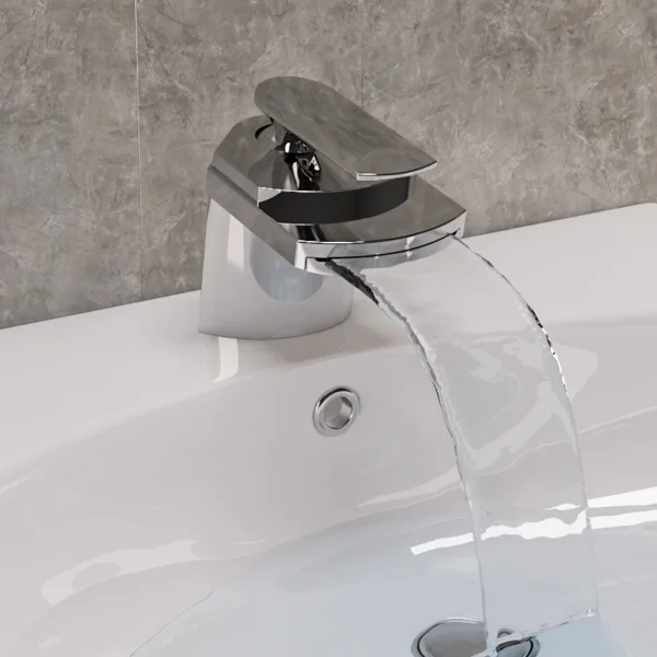 Falmouth Waterfall Chrome Basin Mono Mixer Tap With Waste
