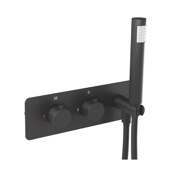 Round Horizontal Thermostatic shower valve inc kit