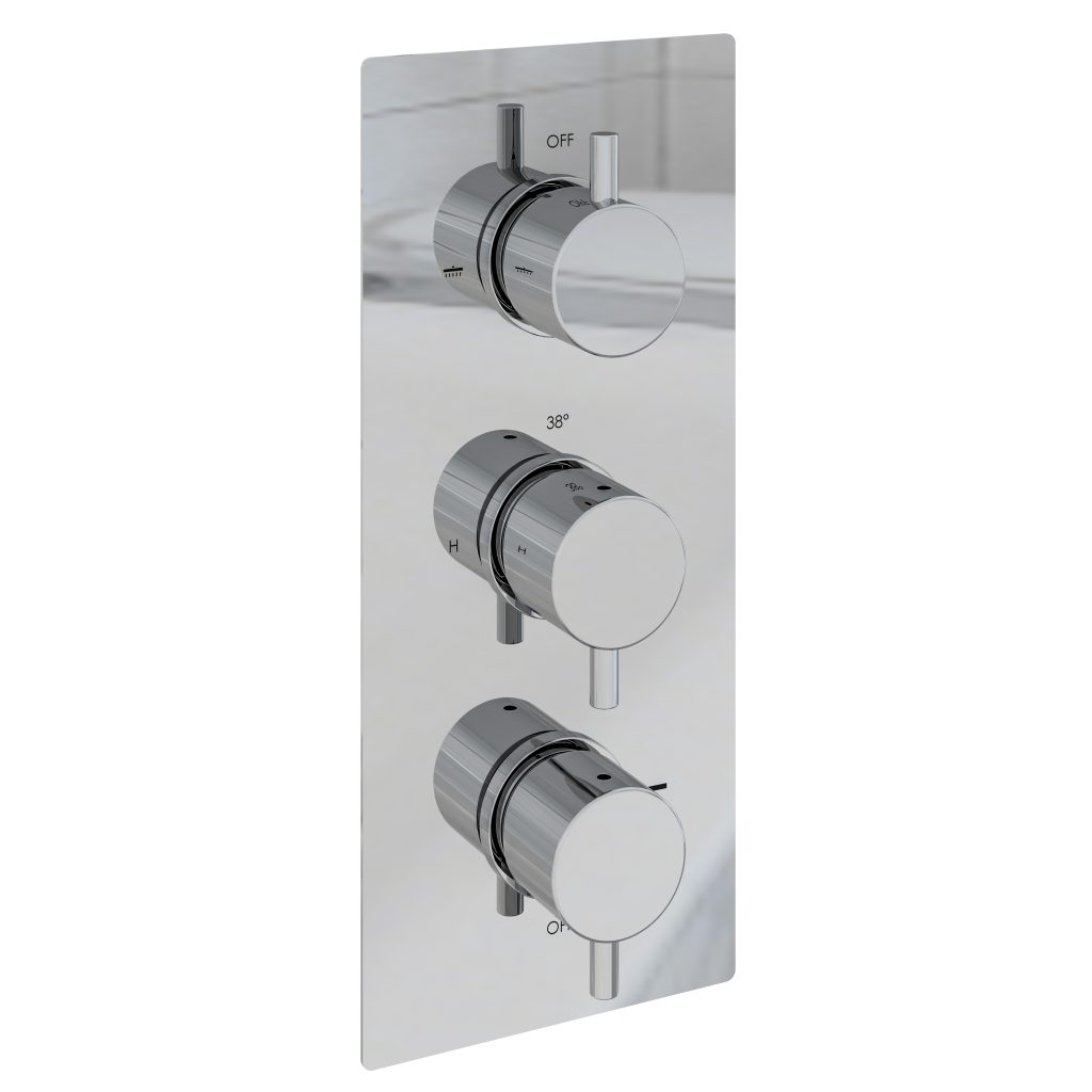Meriden Chrome Triple Thermostatic Concealed Shower Valve