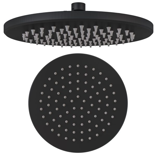 Meriden Matt Black 300mm Stainless Steel Round Easy Cleaning Shower Head