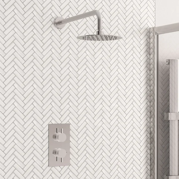 Concealed Valve,Round Shower Head&Round Shower Arm