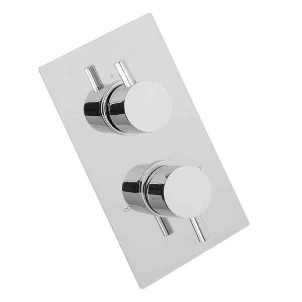 Twin control shower valve with diverter only