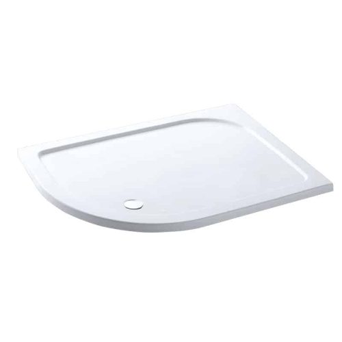 Volente Left Hand Offset Quadrant ABS Stone Resin Tray White - 760, 1100