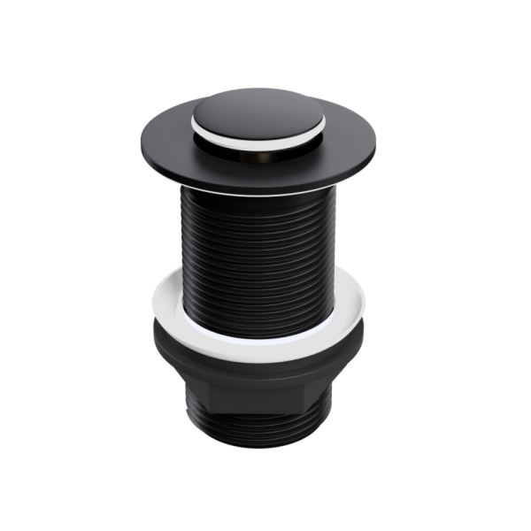 Matt Black Unslotted Push Button Basin Waste - Eastbrook