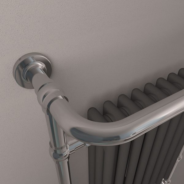 Isbourne Chrome Matt Anthracite 940 x 507 Traditional Radiator - Eastbrook