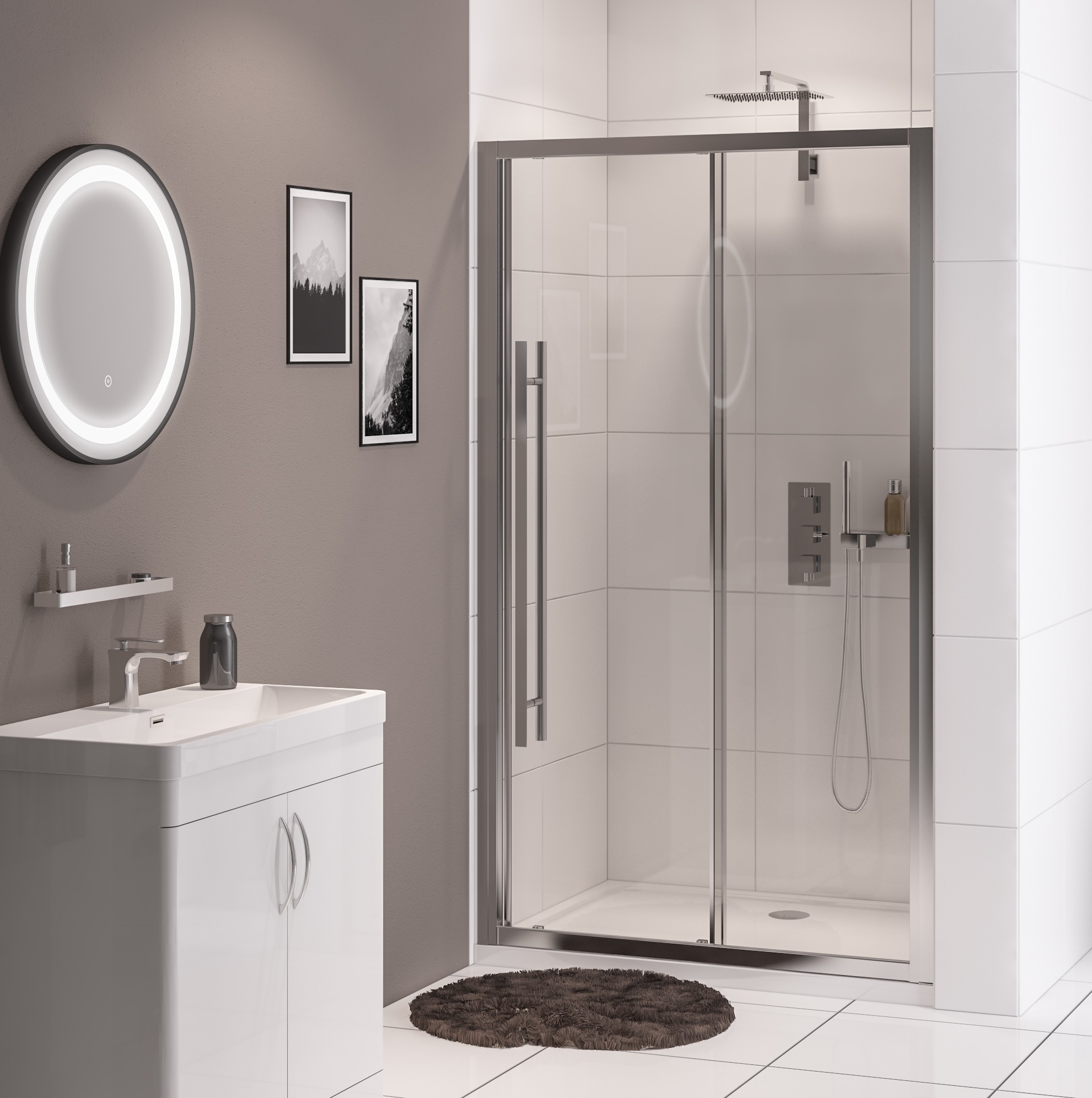 Vantage 2000 Chrome 1300 Sliding Door - Eastbrook