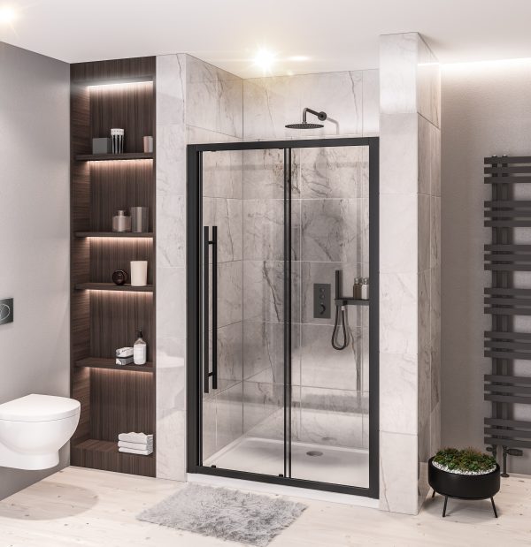 Vantage 2000 Matt Black 1300 Sliding Door - Eastbrook