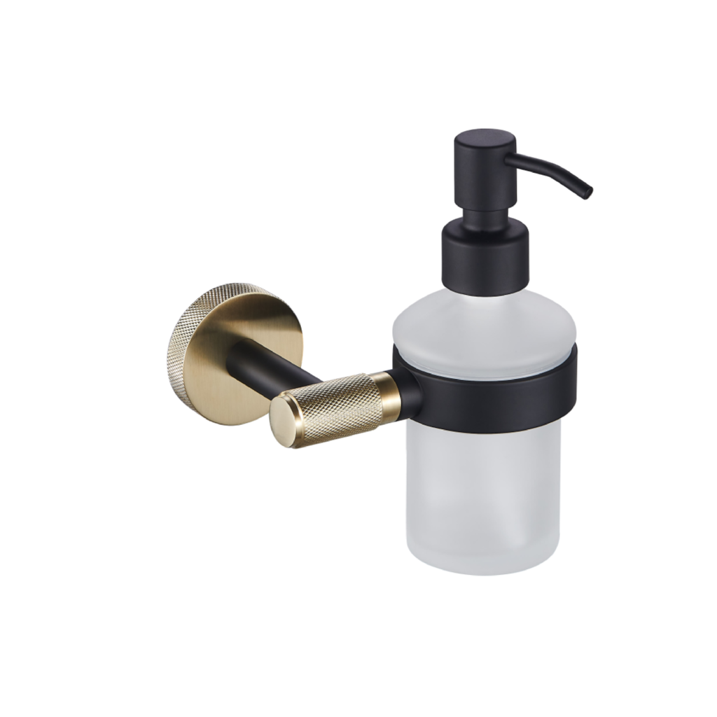 Catania Matt Black & Brushed Brass Soap Dispenser - Eastbrook