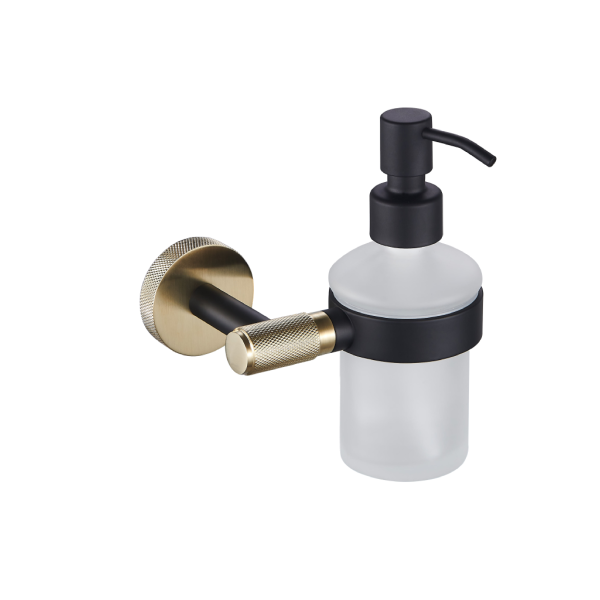 Catania Matt Black & Brushed Brass Soap Dispenser - Eastbrook