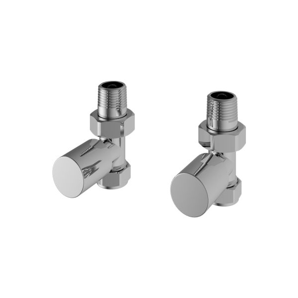 Pair Of Chrome Straight Radiator Valves - Eastbrook