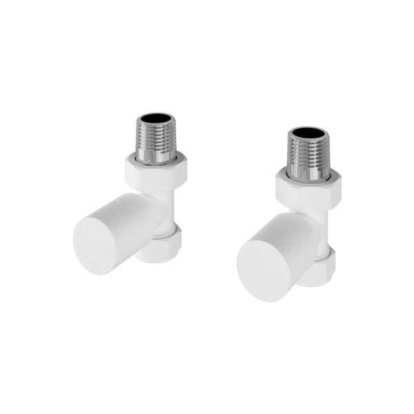 Pair Of Matt White Straight Radiator Valves - Eastbrook