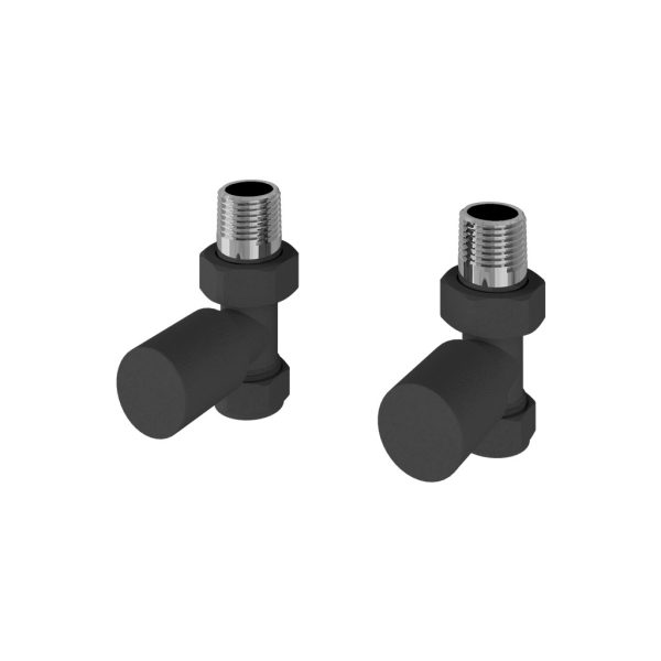 Pair Of Matt Anthracite Straight Radiator Valves - Eastbrook