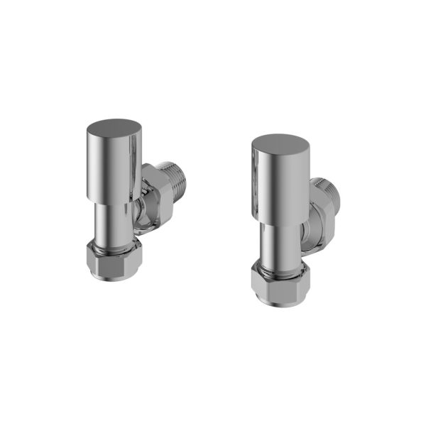 Pair Of Chrome Angled Radiator Valves - Eastbrook