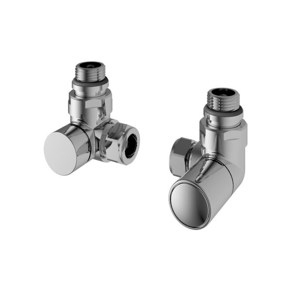 Pair Of Chrome Corner Radiator Valves - Eastbrook