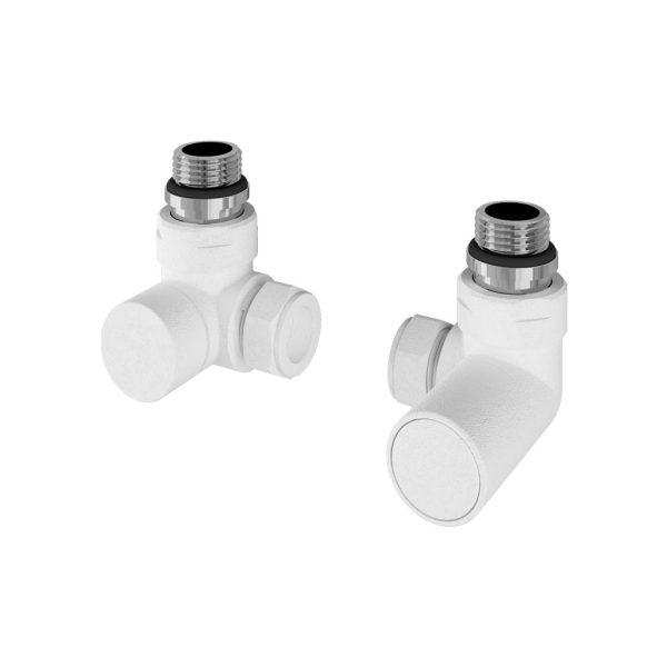 Pair Of Matt White Corner Radiator Valves - Eastbrook