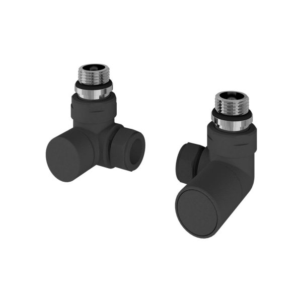 Pair Of Matt Anthracite Corner Radiator Valves - Eastbrook