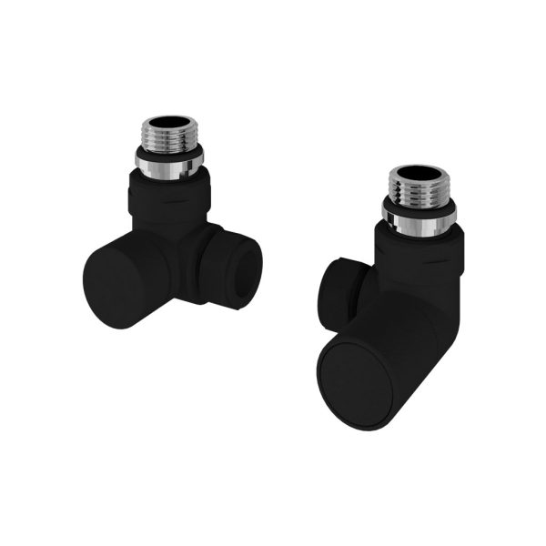 Pair Of Matt Black Corner Radiator Valves - Eastbrook