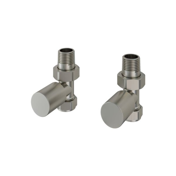 Pair Of Brushed Nickel Straight Radiator Valves - Eastbrook