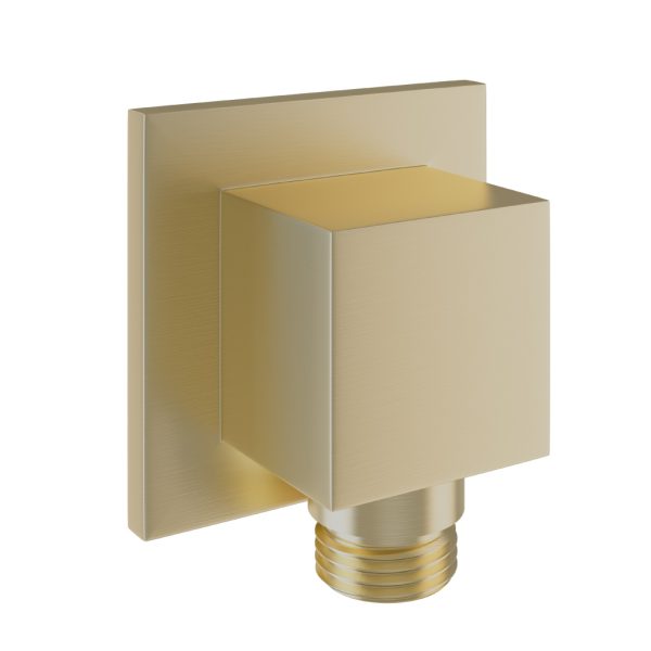 Brushed Brass Square Outlet Elbow  - Eastbrook