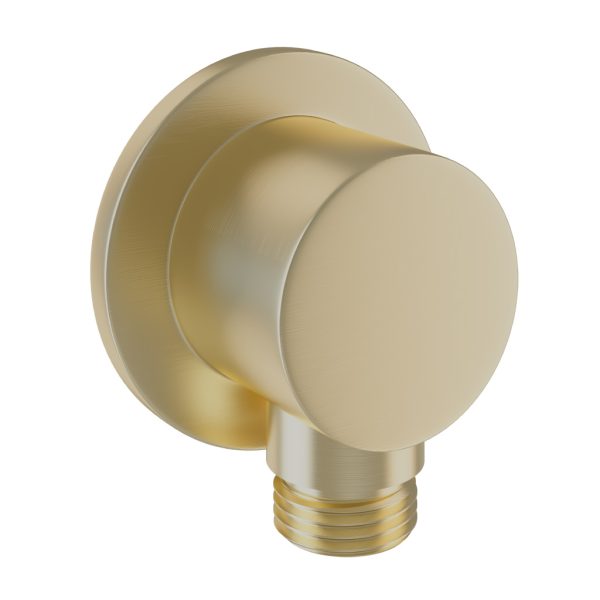 Brushed Brass Round Outlet Elbow  - Eastbrook