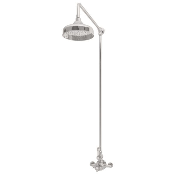 Traditional Thermostatic exposed shower Valve with 8'' Rose Head - Eastbrook