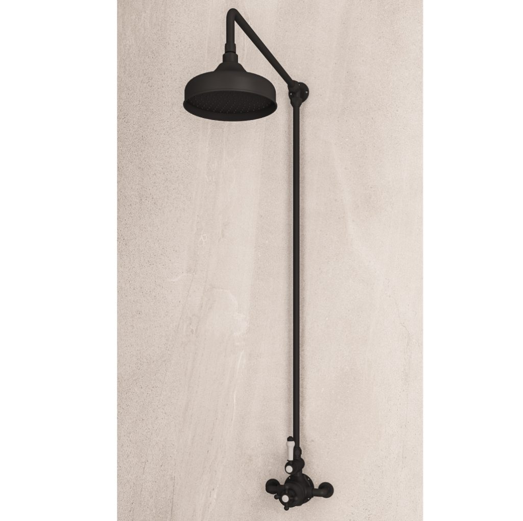 Traditional Thermostatic exposed shower Valve with 8'' Rose Head - Eastbrook