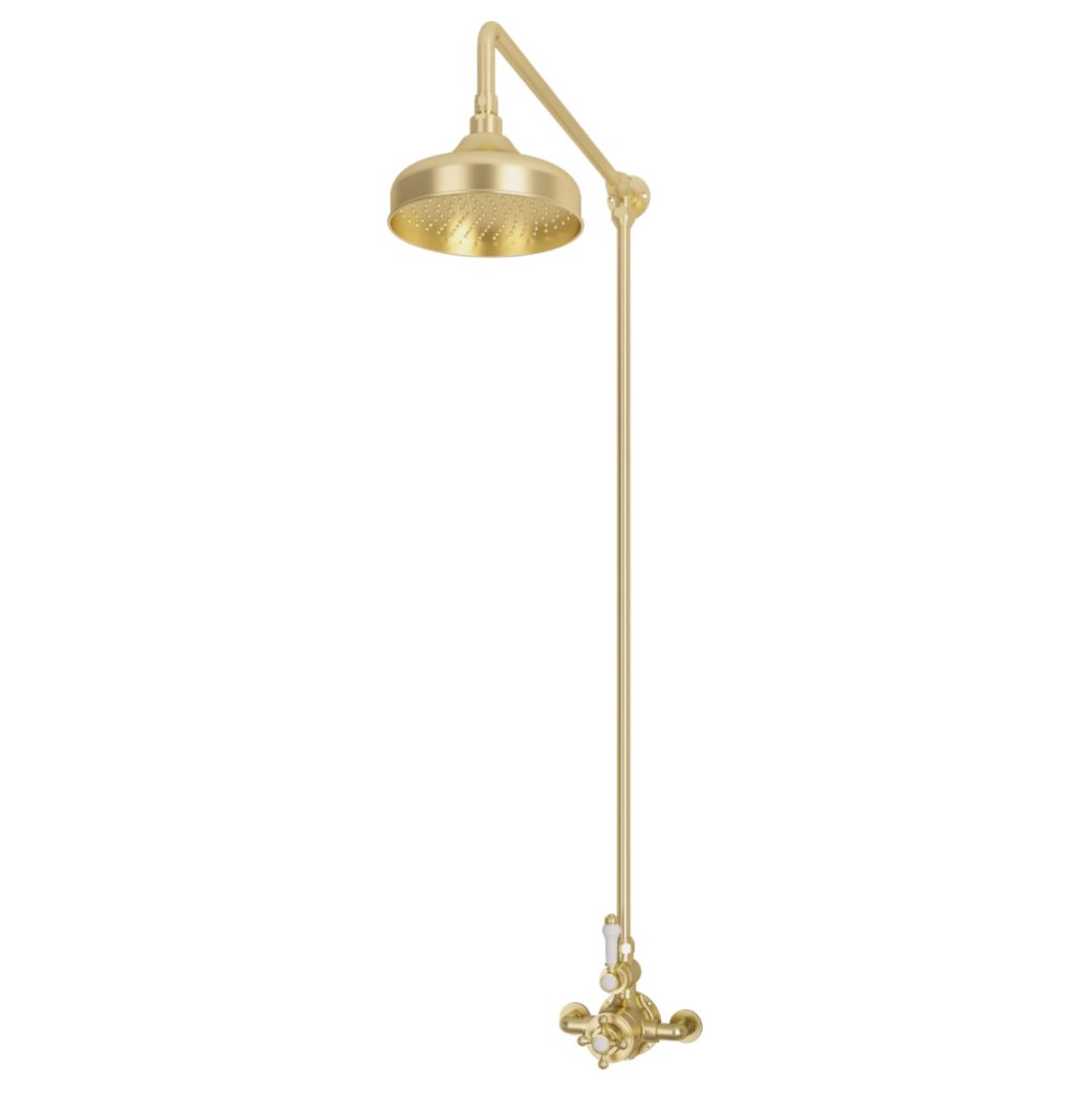 Traditional Thermostatic exposed shower Valve with 8'' Rose Head - Eastbrook