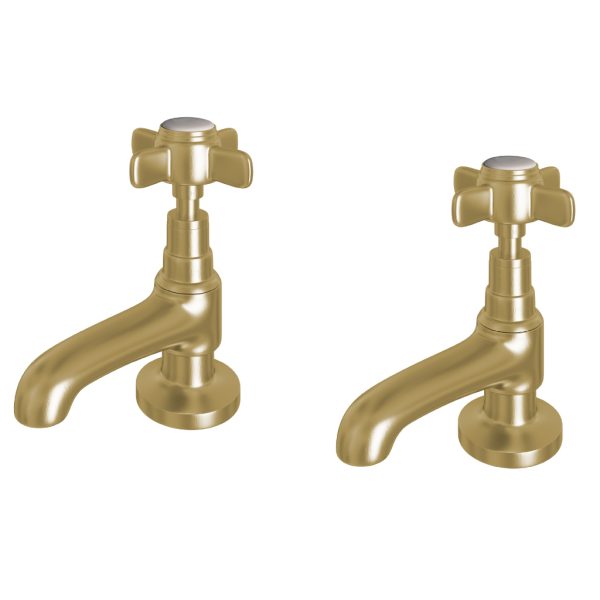Haymarket Brushed Brass Luxury Basin Taps - Eastbrook