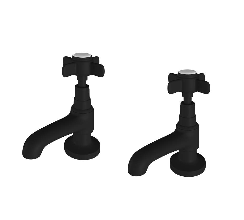 Haymarket Black Bath Taps - Eastbrook