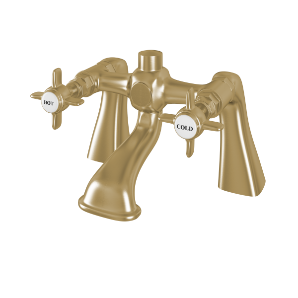 Haymarket Brushed Brass Bath Filler - Eastbrook