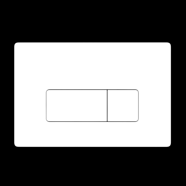 Pneumatic Matt White square push plate - Eastbrook