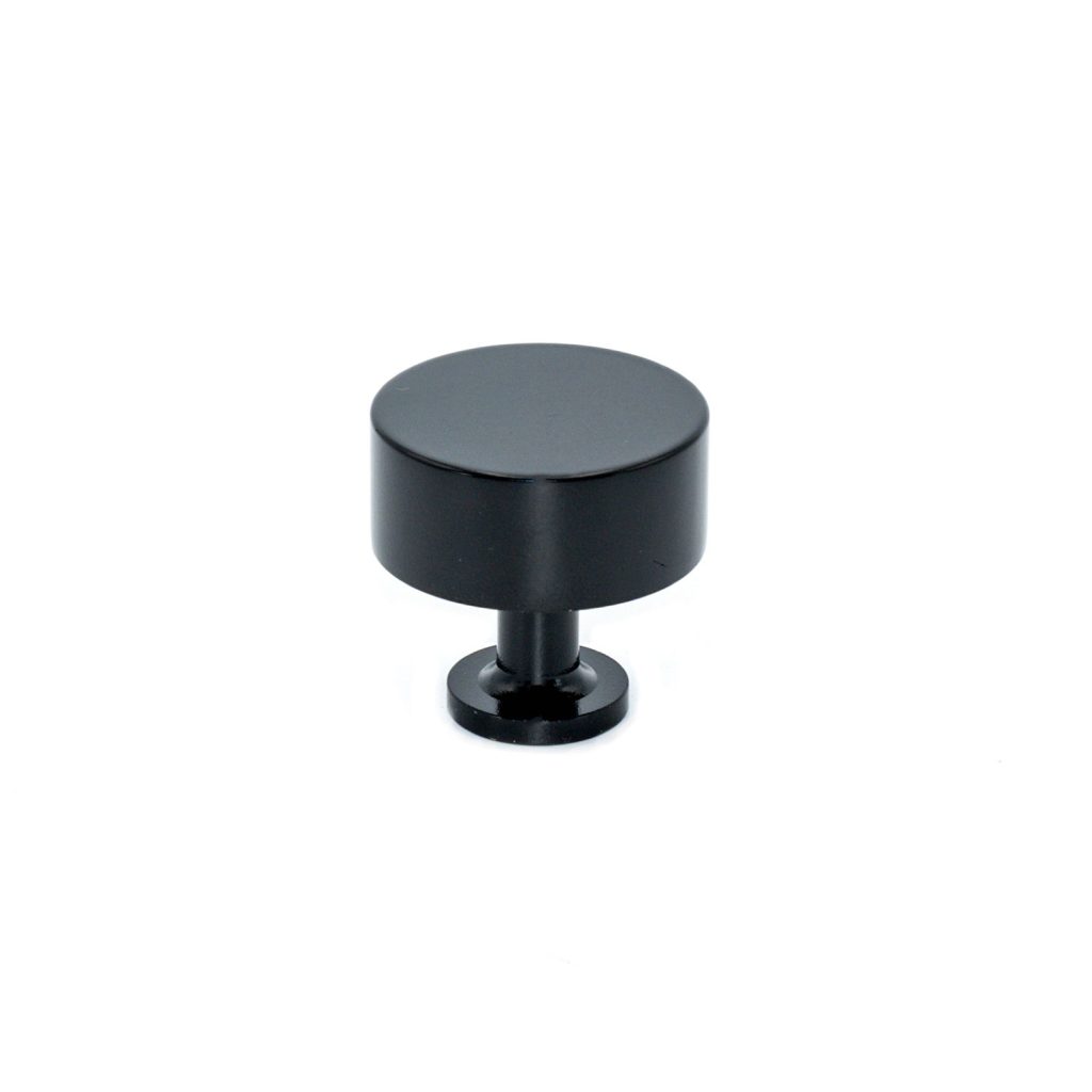 Matt Black Lucerne Smooth Knob Handle - Eastbrook