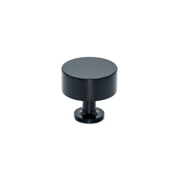 Matt Black Lucerne Smooth Knob Handle - Eastbrook