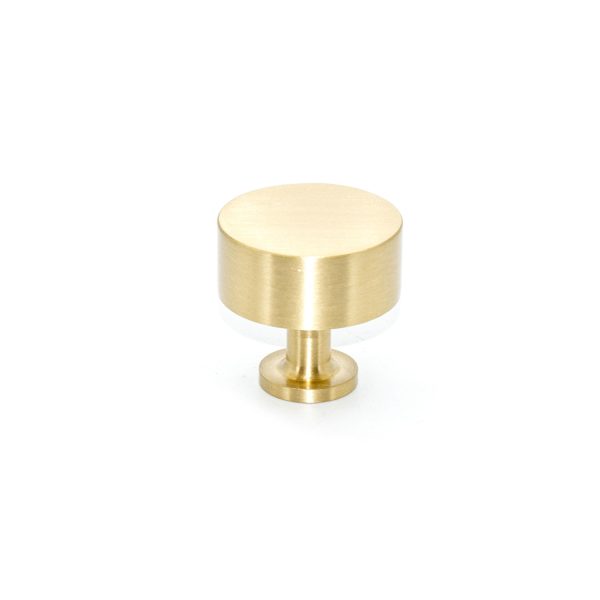 Brushed Brass Lucerne Smooth Knob Handle - Eastbrook