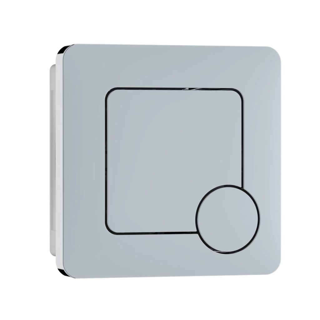 Square Chrome Push Button Flush - Eastbrook