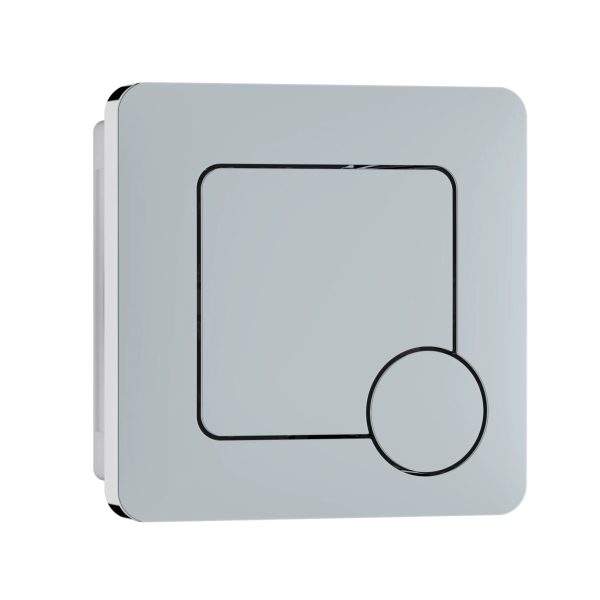 Square Chrome Push Button Flush - Eastbrook