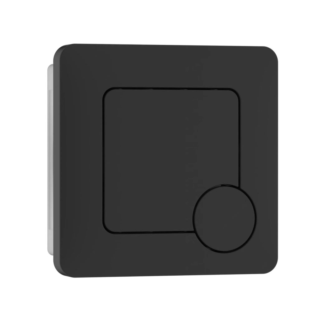 Square Matt Black Push Button Flush - Eastbrook