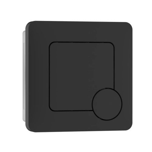 Square Matt Black Push Button Flush - Eastbrook