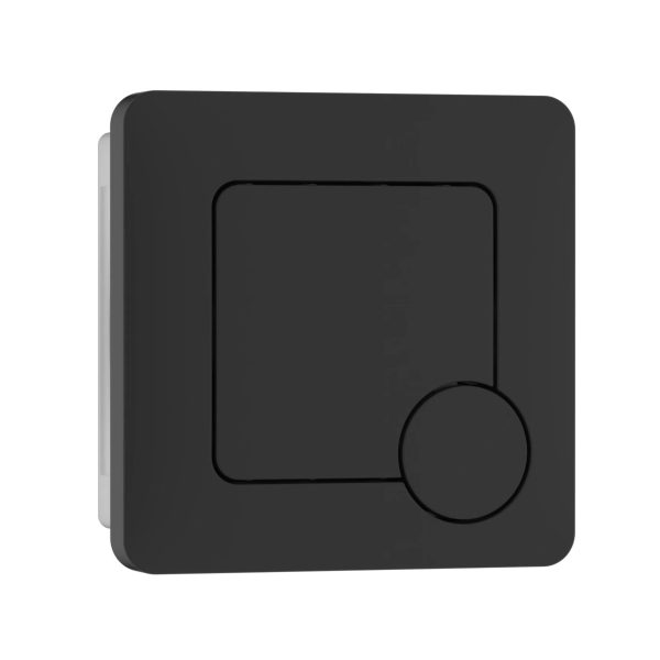 Square Matt Black Push Button Flush - Eastbrook