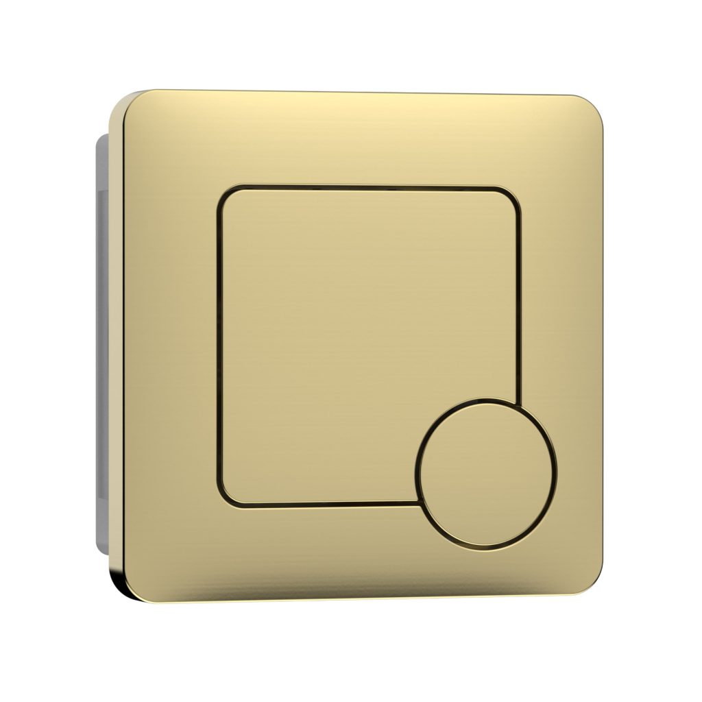 Square Brushed Brass Push Button Flush - Eastbrook