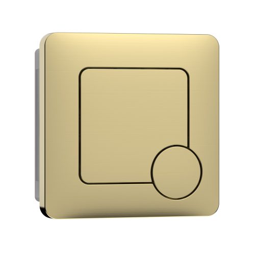 Square Brushed Brass Push Button Flush - Eastbrook