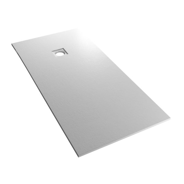 Crossland Light Grey Recatangular Slate Stone Resin Shower Trays - Eastbrook