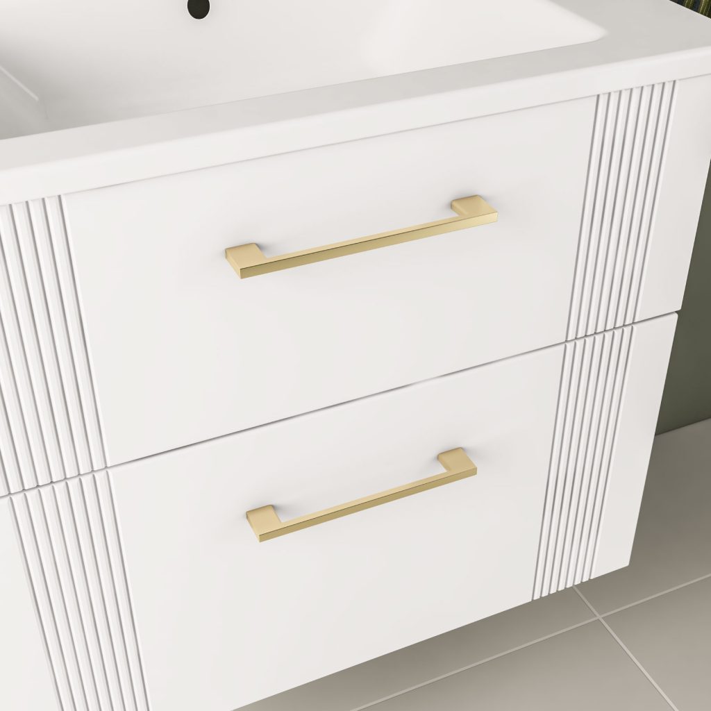 Pair Of Brushed Brass Cranham Handles - Eastbrook