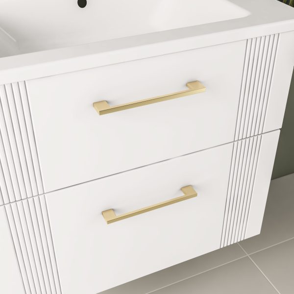 Pair Of Brushed Brass Cranham Handles - Eastbrook